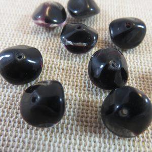 Perles soucoupe noir en verre 10mm – lot de 9