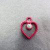 Breloque cœur rose avec strass vert d'eau 19mm Paritys - lot de 2