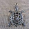 Grand pendentif tortue de mer argenté 57mm pour création collier