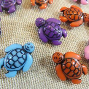 Perles tortue de mer en acrylique 18mm – lot de 10