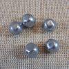 Perles grise facetté 8mm en acrylique effet métal - lot de 32