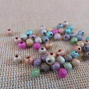 Perles acrylique 4mm ridé bubblegum – lot de 25