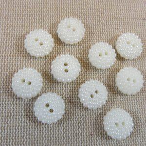 Boutons perlé moutonnée 12mm bouton couture layette – lot de 10