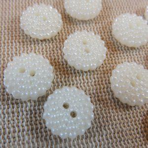 Boutons perlé moutonnée 12mm bouton couture layette – lot de 10