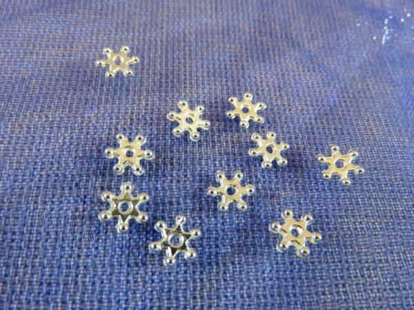 Perles flocon de neige étoile 6mm argenté