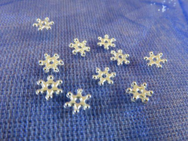 Perles flocon de neige étoile 6mm argenté