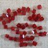 Perles rouge cube en verre 3mm