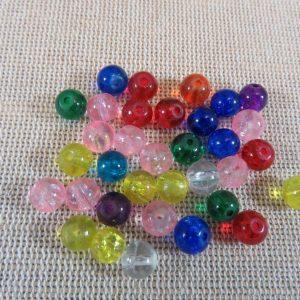 Perles en verre craquelé 6mm ronde – lot de 25