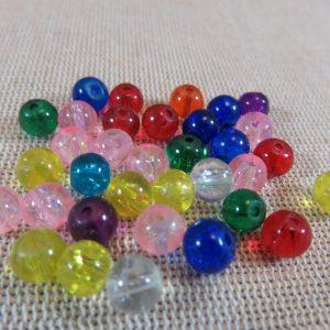 Perles en verre craquelé 6mm ronde – lot de 25