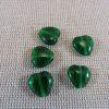 Perles cœur vert 10mm en verre