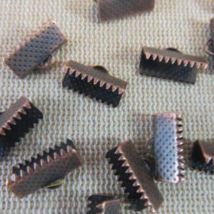 Fermoirs griffe cuivre 13x6mm en métal – lot de 20