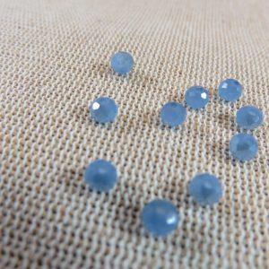 Perles à facette bleu 4mm en verre – lot de 30