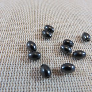 Perles hématite ovale grain de riz 6mmx4mm – lot de 20