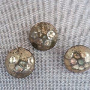 Boutons métal martelé doré 22mm bouton de couture vintage – lot de 3