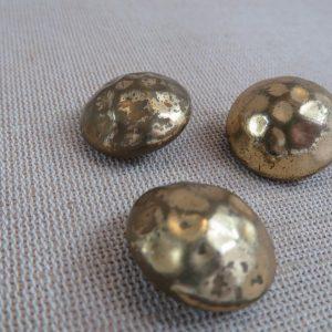 Boutons métal martelé doré 22mm bouton de couture vintage – lot de 3