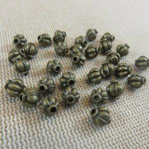 Perles lanterne bronze 6mm en métal – lot de 20