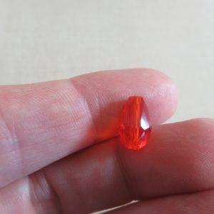 Perles goutte rouge facetté 12mmx8mm briolette – lot de 10