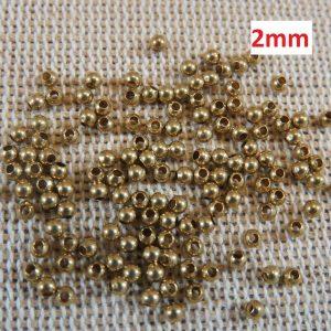Perles de rocaille 2mm en cuivre couleur laiton – lot de 200