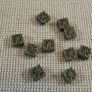 Perles losange celtique bronze ancien 5mm – lot de 10