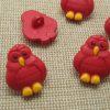 Boutons hiboux rouge 18mm animaux - lot de 5 boutons de couture UnionKnopf