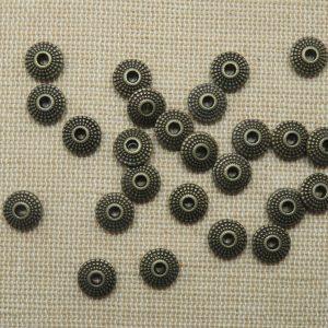 Perles soucoupe bronze entretoise 8mm – lot de 15