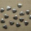 Perles cœur argenté gunmétal 11mm en métal