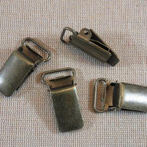 Pince-clips attache tétine en métal bronze rectangle – lot de 4