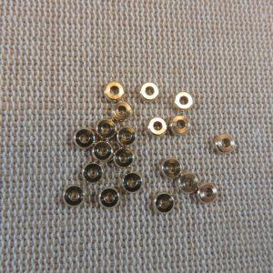Perles rondelle laiton 4mm disque doré – lot de 15