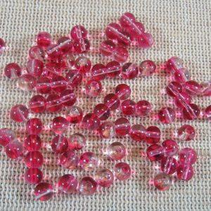 Perles de verre 5mm bicolore ronde – lot de 25