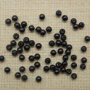 Perles noir 4mm acrylique pour bijoux – lot de 25