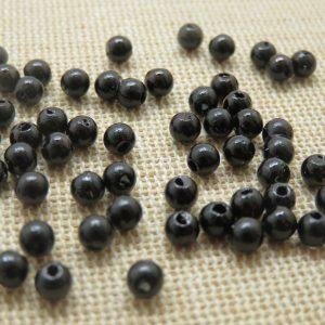 Perles noir 4mm acrylique pour bijoux – lot de 25