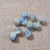 Perles en verre bleu vert 6mm ronde - lot de 12