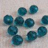 Perles en verre facetté bleu paon 8mm - lot de 20