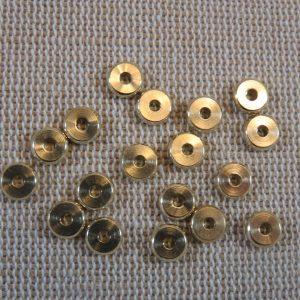 Perles rondelle laiton 6mm disque doré – lot de 15