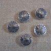 Perles soleil argenté métal 10mm ethnique incas aztèque - lot de 10