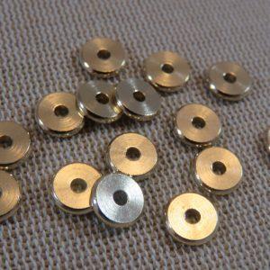 Perles rondelle laiton 8mm disque doré – lot de 15