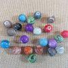 Perles acrylique rayée multicolore ronde 8mm