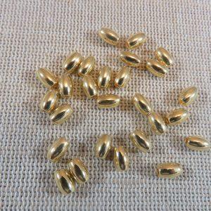 Perles tonneau ovale doré 6mm grain de blé – lot de 20
