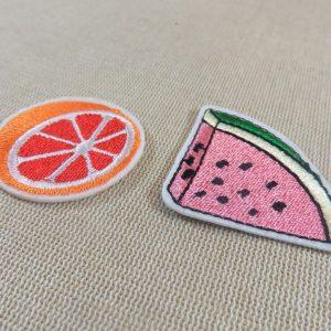 écusson thermocollant patch fruits orange pastèque textile brodé