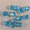 Perles de verre bleu irrégulière 10mm