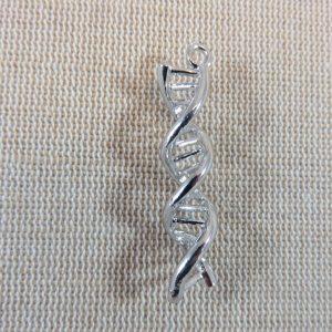 Pendentifs ADN argenté 41mm breloques science – lot de 2