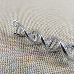 Pendentif ADN argenté 41mm breloques science