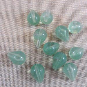 Perles goutte vert claire 16mm en acrylique – lot de 10