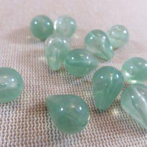 Perles goutte vert claire 16mm en acrylique – lot de 10