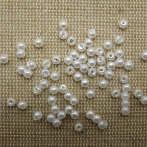 Perles de rocaille 3mm blanche acrylique – lot de 200 perle à enfiler