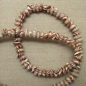 Perles abaque en bois zébré marron 8mm – lot de 15