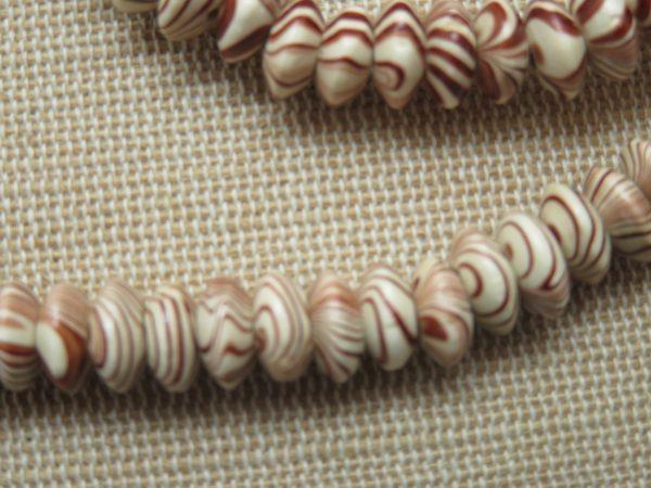 Perles abaque en bois zébré marron 8mm - lot de 15