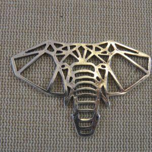 Pendentif éléphant Origami métal coloris argenté