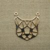 Pendentifs Chat Origami breloque métal doré - lot de 2