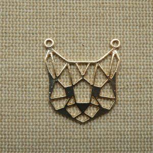 Pendentifs Chat Origami breloque métal doré – lot de 2
